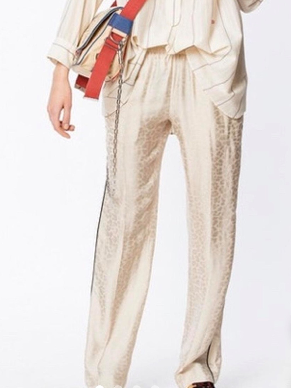 NWT Zadig & Voltaire Poeme Jac Leo Silk Blend Leopard Pants Size 38 FR US 6 👵MT